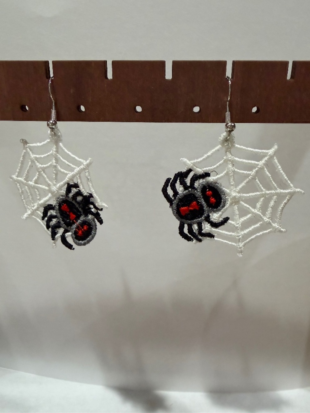 Spider web with spider earrings